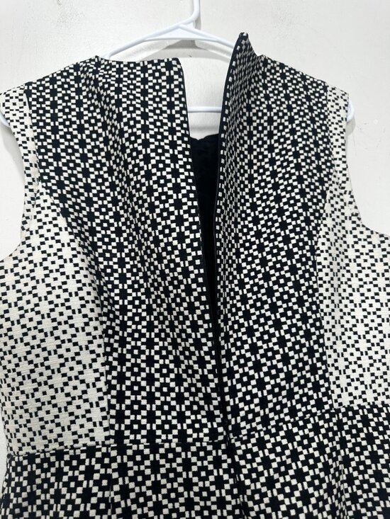 JCREW Black Label Geometric Sheath Dress Womens 10 Black Paneled Office Career - Picture 12 of 14